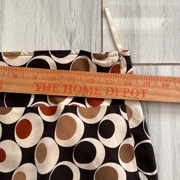 Banana Republic Silk Vintage Pencil Skirt Crepe 60s Retro size 4 Brown Black - Picture 7 of 9